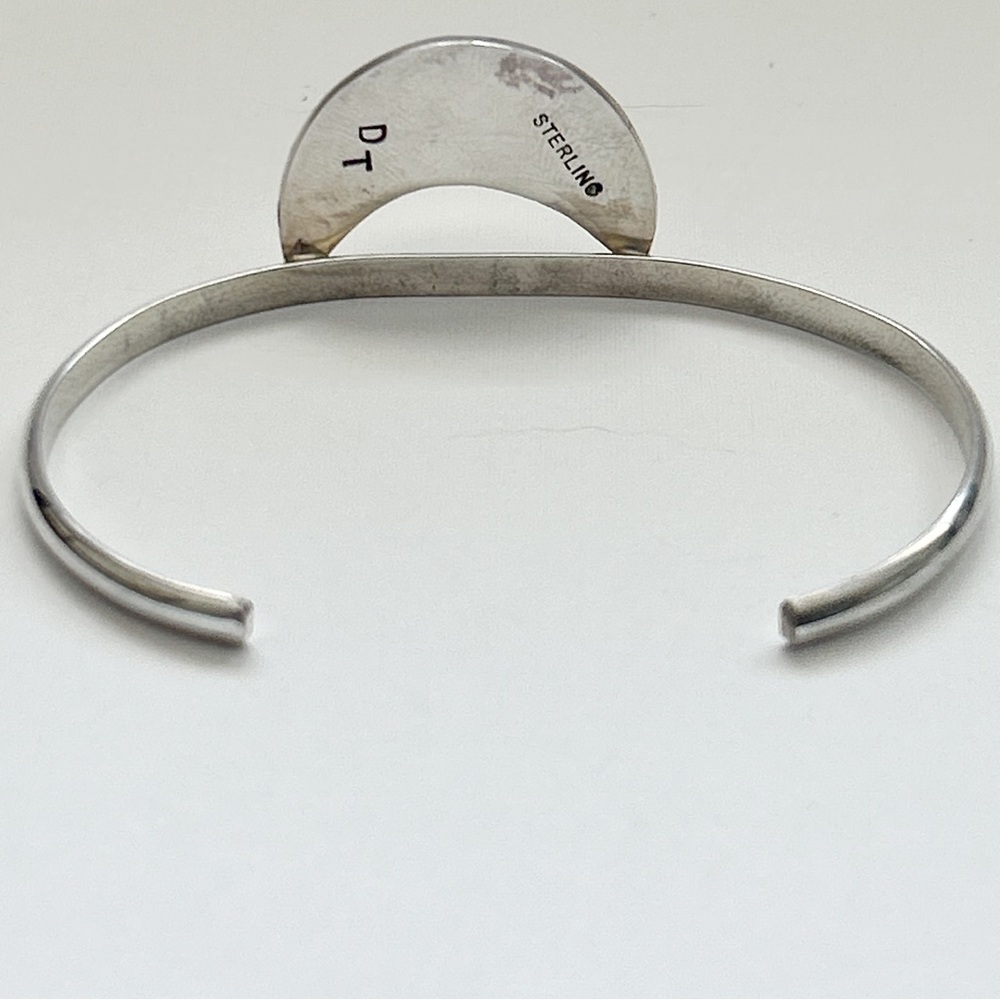 Signed Duane Tawahongva Hopi Sterling Silver Moon Stars Cuff Bracelet - Picture 10 of 12
